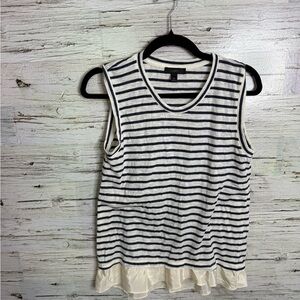 J. Crew Black and White Striped Tank Top size xs
